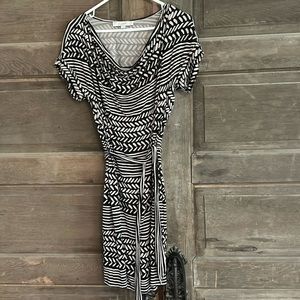 Loft Ann Taylor Dress Womens Small Black‎ Beige Summer Casual Preppy Ladies